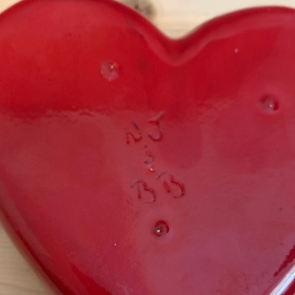 Vintage Red Heart Romantic Trinket Box-70s to 80s-Ceramic - Picture 6 of 15